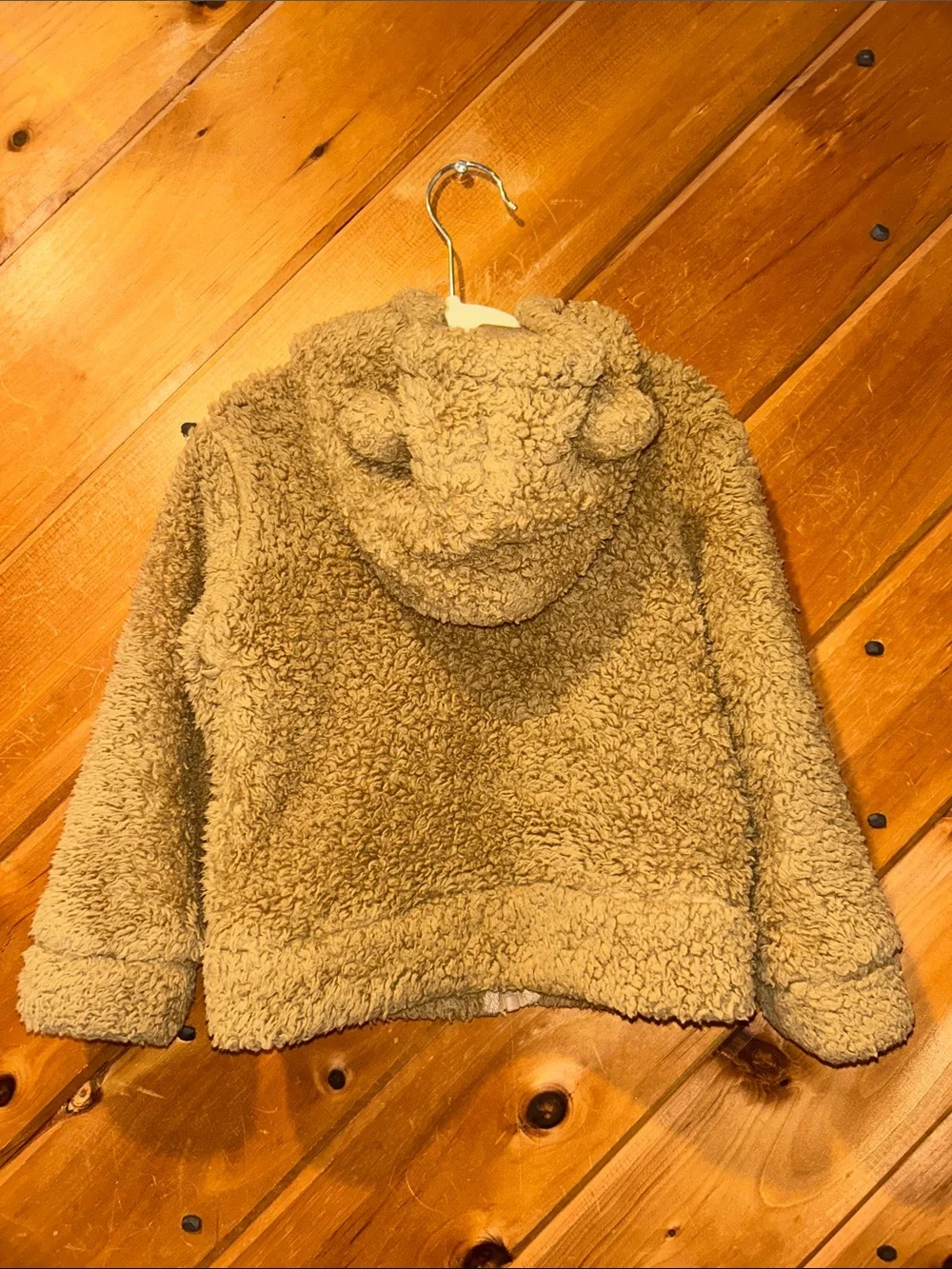Eddie Bauer tan teddy plush toddler 3T zip up jacket